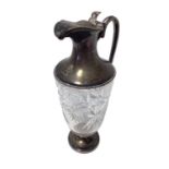 Silver mounted Victorian claret jug
