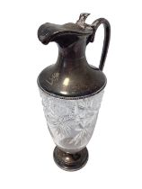 Silver mounted Victorian claret jug