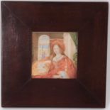 19th century Continental portrait miniature on ivory of Isabella of Portugal, framed.