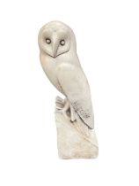 Reconstituted model of a barn owl, unsigned, 41cm high