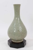 Celadon glazed bottle vase