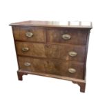 Regency mahogany chest of drawers, with two short over two long graduated drawers on bracket feet, 9