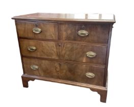 Regency mahogany chest of drawers, with two short over two long graduated drawers on bracket feet, 9