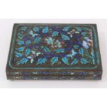 Early 20th century Chinese enamel cigarette box with floral decoration.