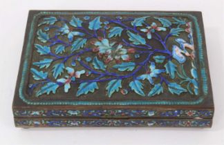 Early 20th century Chinese enamel cigarette box with floral decoration.