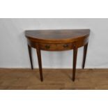 George III mahogany demi-lune tea table