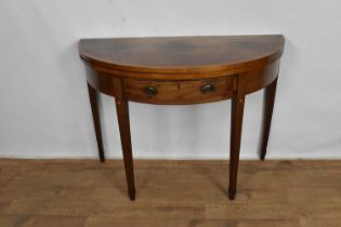 George III mahogany demi-lune tea table