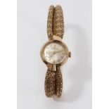 1960s ladies 9ct gold Hamilton wristwatch with 17 jewel manual-wind movement, in circular gold case