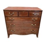 Regency Scottish mahogany and boxwood line inlaid chest of drawers