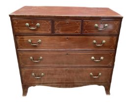 Regency Scottish mahogany and boxwood line inlaid chest of drawers