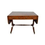 Regency mahogany and tulipwood crossbanded sofa table