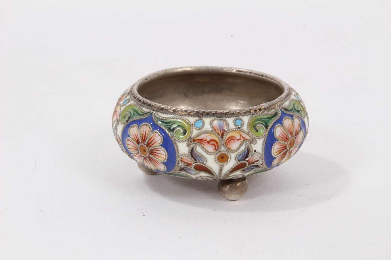 Late 19th/early 20th century Russian cloisonné salt - Image 3 of 6