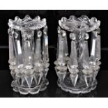 Pair of Victorian glass lustres