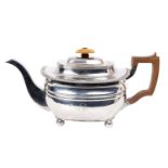 Georgian silver teapot with ivory knop