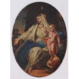 Late 18th century Italian School The Madonna and Child oil on copper