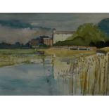 *Charles Bartlett (1921-2014) watercolour - 'The Mill, Fingringhoe', signed, 27cm x 35cm, in glazed