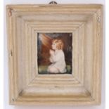 Late 19th/early 20th century miniature watercolour on ivory after Sir Joshua Reynolds, Infant Samuel