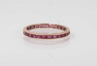 Art Deco ruby eternity ring in gold setting