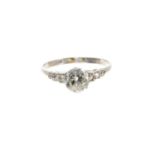 Art Deco diamond single stone ring