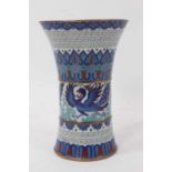 Early 20th century Chinese blue cloisonné enamel vase