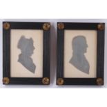 Pair of Regency paper cut profile portraits