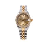 Ladies Rolex DateJust stainless steel wristwatch