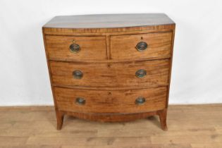 Regency mahogany bowfront chest of drawers of small size