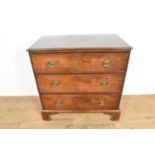 George III mahogany three drawer chest