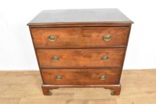 George III mahogany three drawer chest