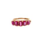 Late Victorian ruby five stone ring