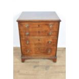 Georgian mahogany faux front commode, with hinged top enclosing lined interior for bottle storage, r