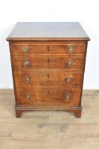 Georgian mahogany faux front commode, with hinged top enclosing lined interior for bottle storage, r