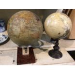 Two vintage desk globes