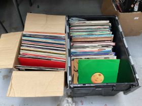 Two boxes of mainly 12 inch singles including Michael Jackson, Admiral Bailey, Lenny Kravitz, Adeva,