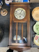 1930s wall clock in oak case