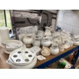 Group of antique and later white glazed ceramic kitchen and dinner ware