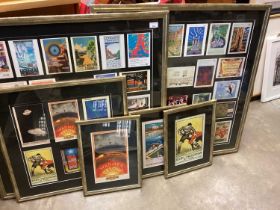 Group of framed reproduction London Underground and transport posters