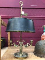 Toleware painted bouillotte lamp