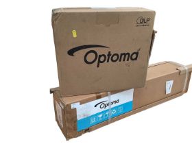 Optoma HD29HST DLP Projector together with Optoma Portable pull up screen, model number DP-9092MWL
