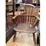 19th century ash and elm child's Windsor chair