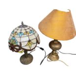 Tiffany style lamp and another lamp