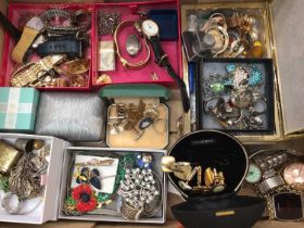 Group of costume jewellery, wristwatches and coins