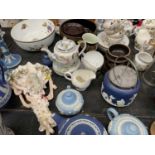 Decorative ceramics including KPM Berlin wall pocket, Wedgwood etc