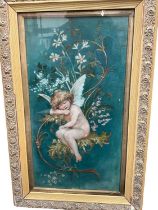 Pair of early 20th century oil paintings of fairies in glazed frames