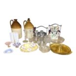 Sundry items, including glassware, ceramics, Egyptian water pots, alabaster vase, etc