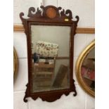 Mahogany fret framed wall mirror