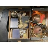 Miscellaneous metalwares and sundries, including cased mandolin, stamps etc