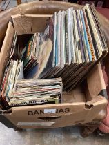 Box of vinyl records - LPs, 12 inch and 7 inch including Blondie, Toni Basil, Donna Summer, Sparks,
