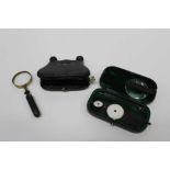 Ophthalmoscope, magnifier and folding opera glasses