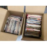 Four boxes of mixed single records including The Cure, Little Richard, Locks-Lee and The Pet Shop Bo